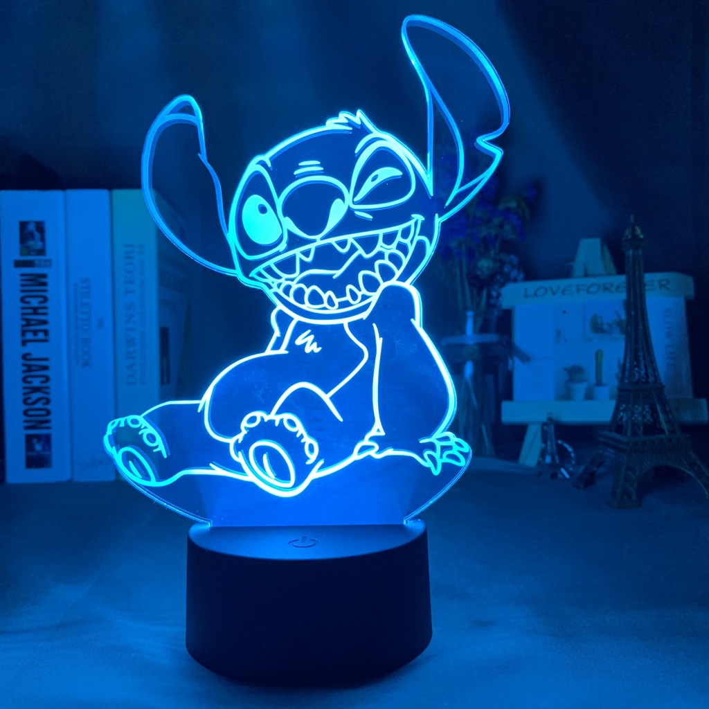INTOBAS Stitch Lámpara,Lilo y Stitch Regalos,Stitch Luz Nocturna Mando a  Distancia Con 16 Colores Regulables,Decoración de Dormitorios  Infantiles,Regalos de Lámpara 3D para Niños y Niñas : : Iluminación