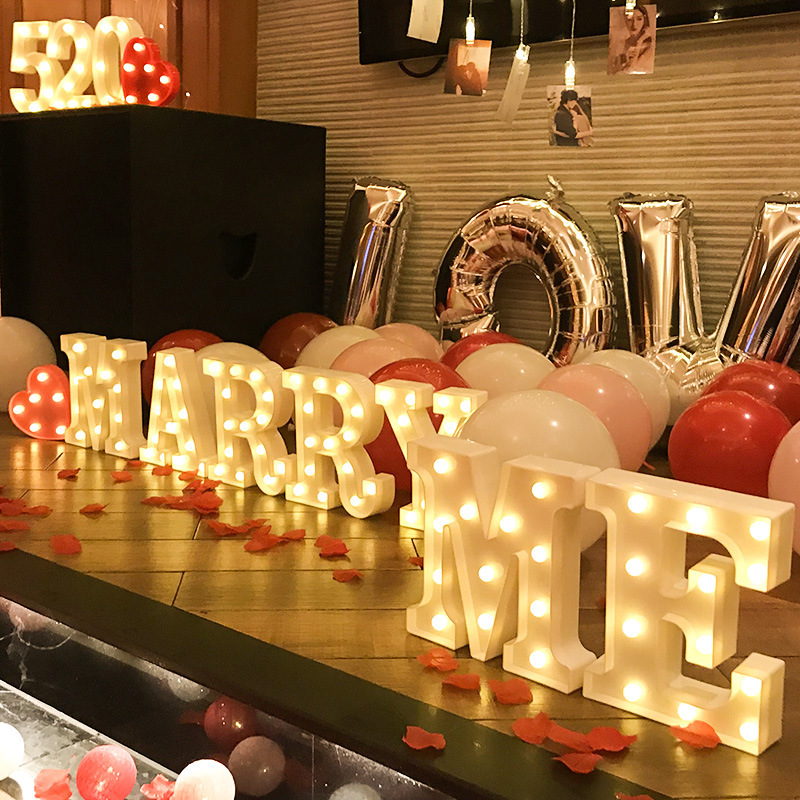 1pc english led letter lights proposal birthday decorations holiday party decorations interior room decorations store decorations outdoor party valentines day decoration details 11