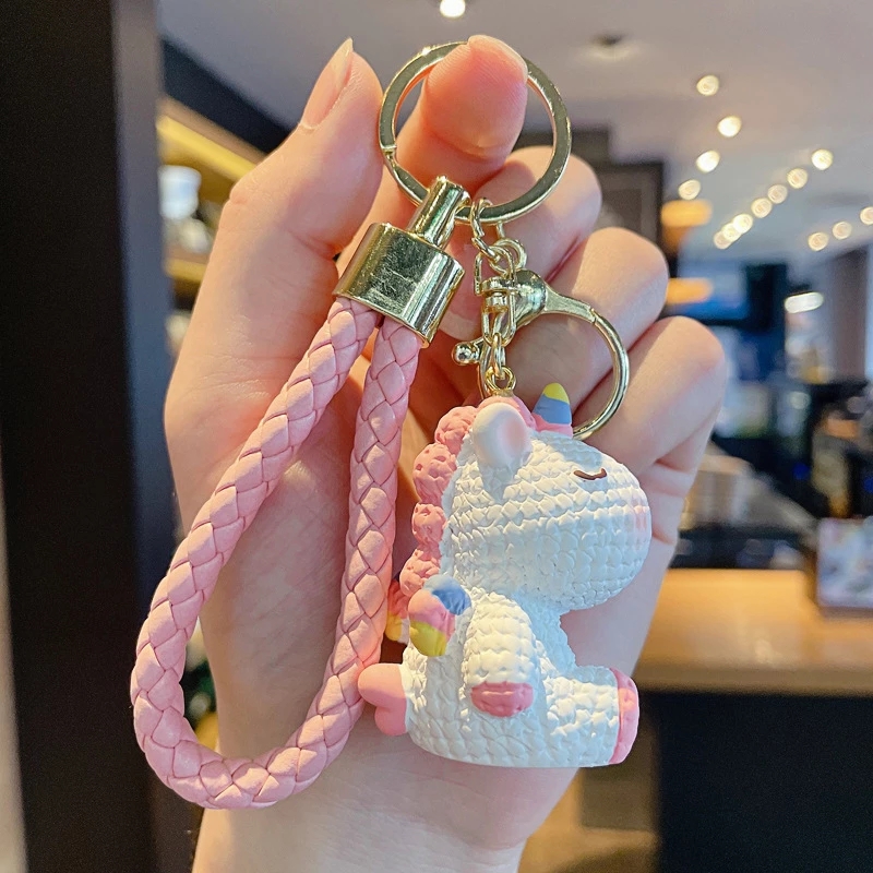 Unicorn Animal Keychain Accessories Bulk Key Chain Gifts for Women Kids  Metal Car Bag Horse Pendant Student Key Ring Jewelry