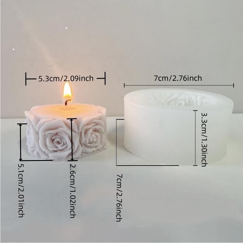 3D Candle Molds Pillar Silicone Soap Mold Flower DIY Handmade