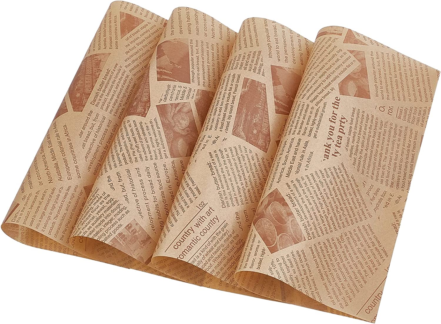 90 Pcs 12 X 12 Grease Proof Kraft Wax Paper Sheets for Basket Liners,  Food, Sa