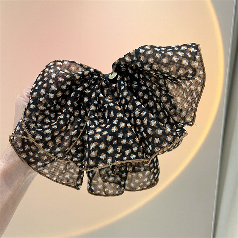 Huge Size Flower Dots Leaves Leopard Print Chiffon Hair Scrunchy Women  Large Wide Hair Bands to Hold The Heavy (Color : Wine Leaf) : :  Clothing, Shoes & Accessories