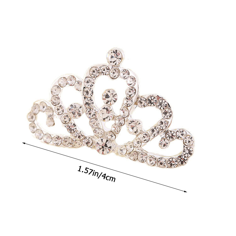 Dazzling Marquis Cut Royal Princess Mini Crystal Rhinestone Hair Comb Head Crown Tiara, 1.75 (Clear Crystal Silver Tone)