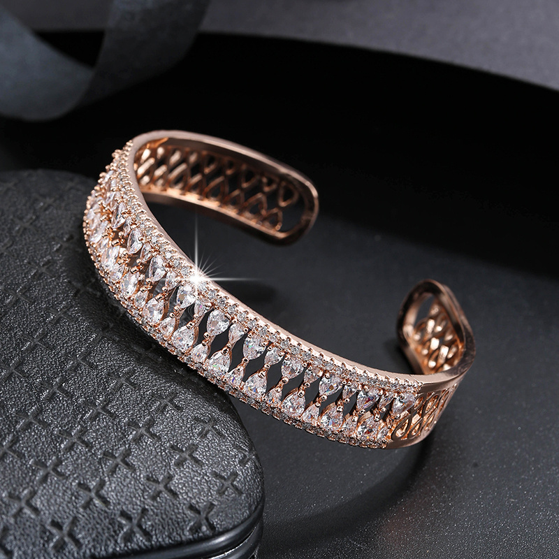 Stylish Double Row Zirconia Bangle