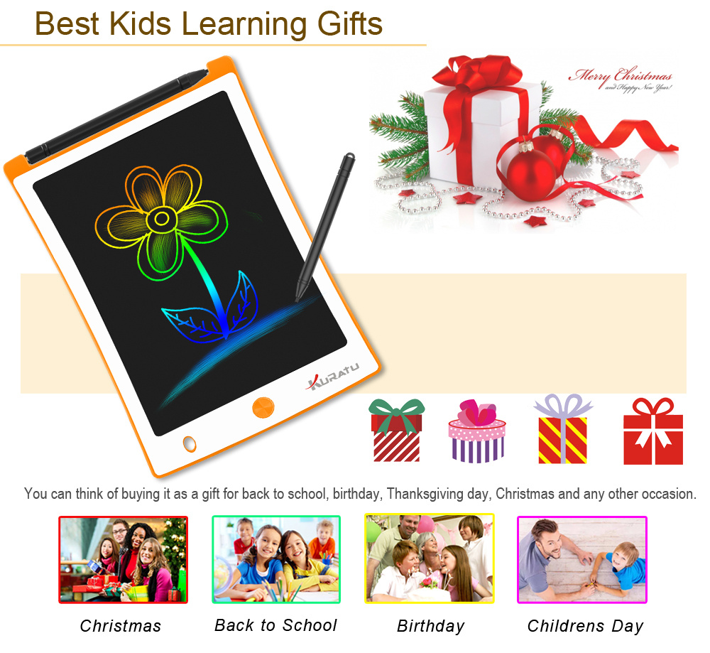 Lcd Writing Tablet For Kids Colorful Doodle Board Drawing - Temu