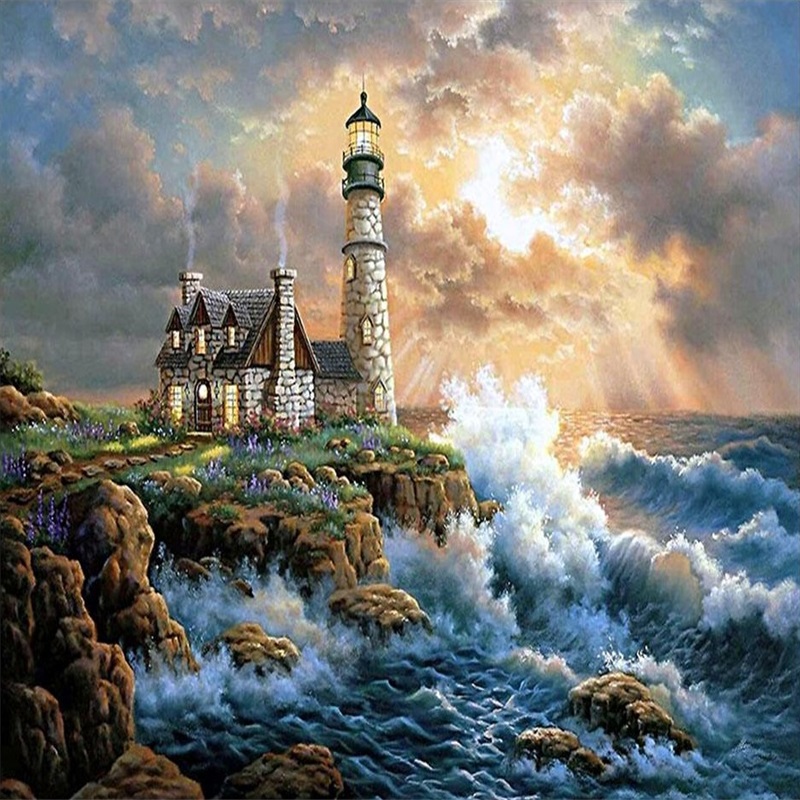 Ocean Waves & Light House – All Diamond Painting