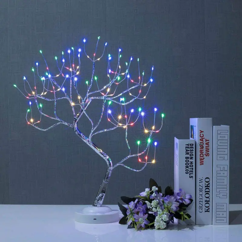1 件桌面盆景树灯装饰带 108 LED USB 或 Aa 电池供电 DIY 人造树灯适用于卧室家庭聚会和户外细节 6