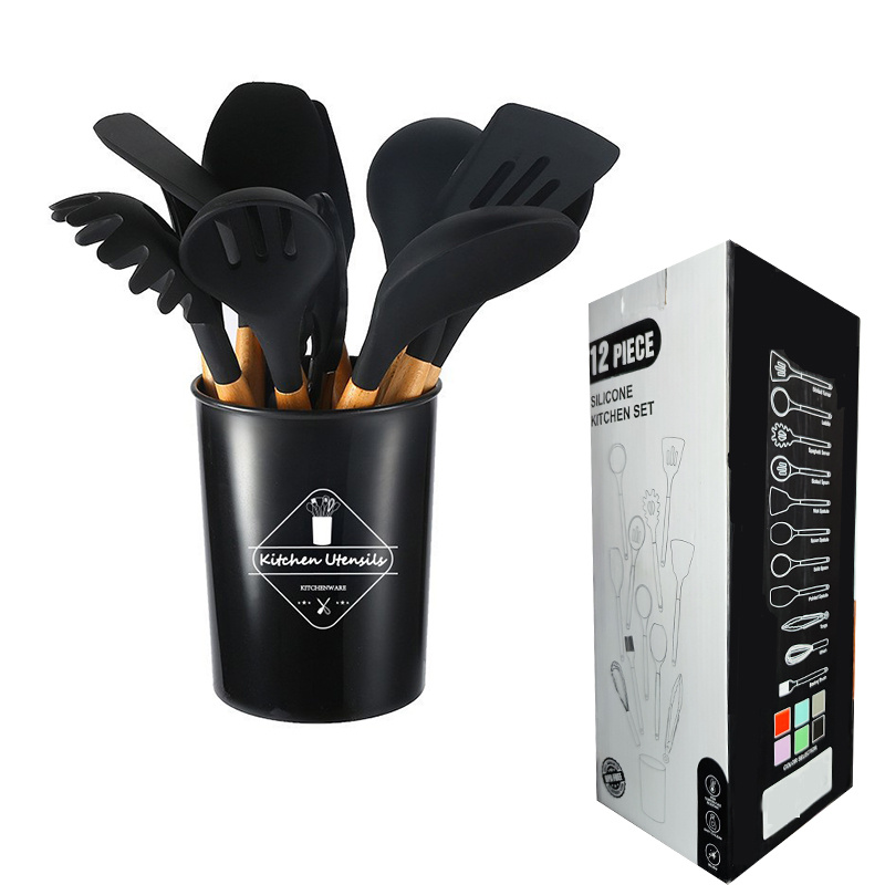 12pcs Silicone Utensils Set with Organizer