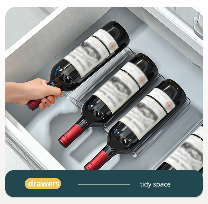 Cq acrylic Organizador de botellas de agua para gabinete, despensa de  cocina, organización del hogar y estante de almacenamiento, paquete de 2