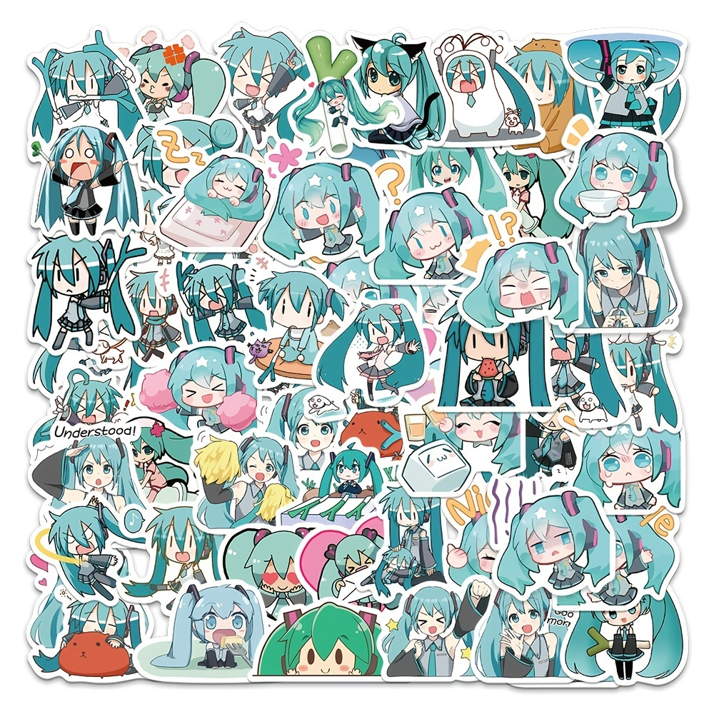 50pcs Miku Sticker Cute Sticker Pack Suitcase Skateboard Hand