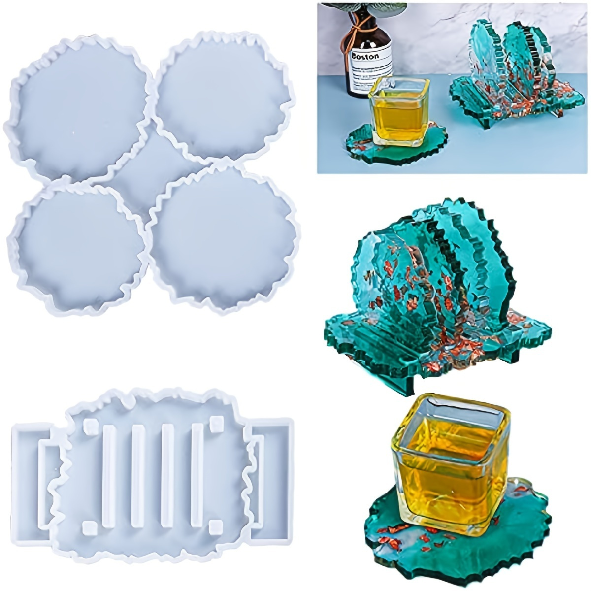 Resin Coaster Kit - Crystal Resin Coaster DIY Kit - MOLOOCO Shop