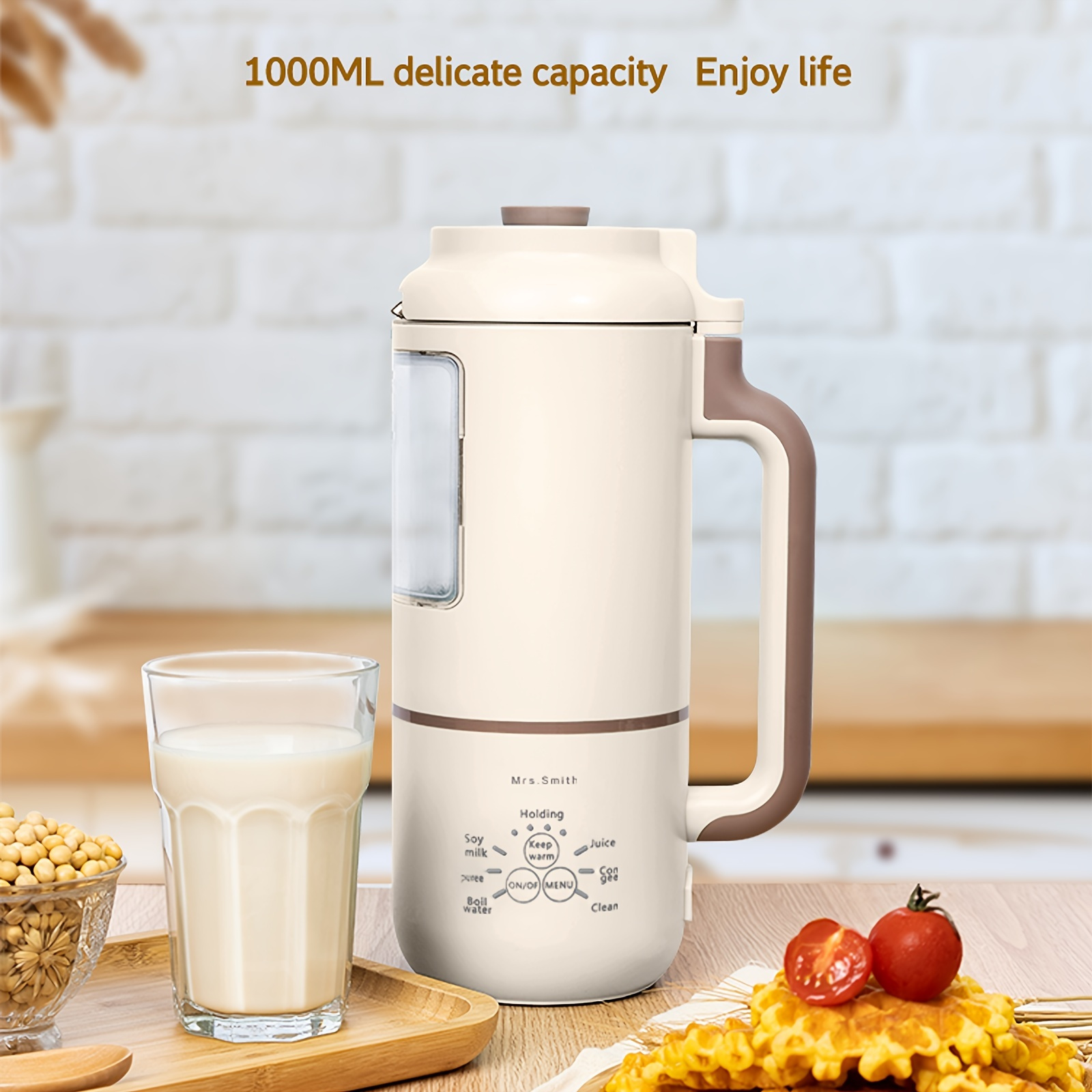 Electric Soy Bean Milk and Soup Maker Machine -Automatic Soya Almond Nut  Blender