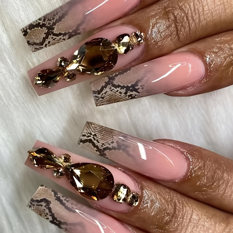 press-on-nails-coffin-long-fake-nails-bling-false-nails-snake