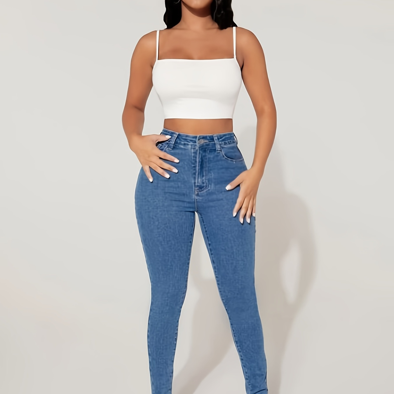 High Waist Solid Long Length Jeans Women s Denim High Rise Classic high-waist-solid-long-length-jeans-women-s-denim-high-rise-classic