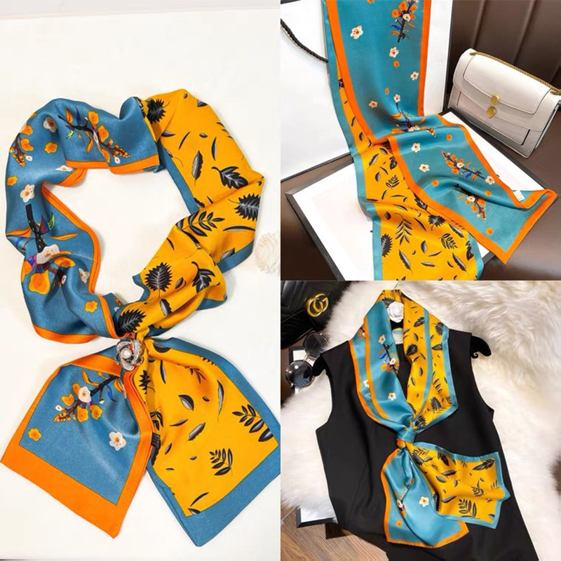 Bag Handle Ribbon Wrap Scarf Print Chunky Strappy Neckline Scarf Package  Imitation Silk Band Fashion Hair Head Band - Temu