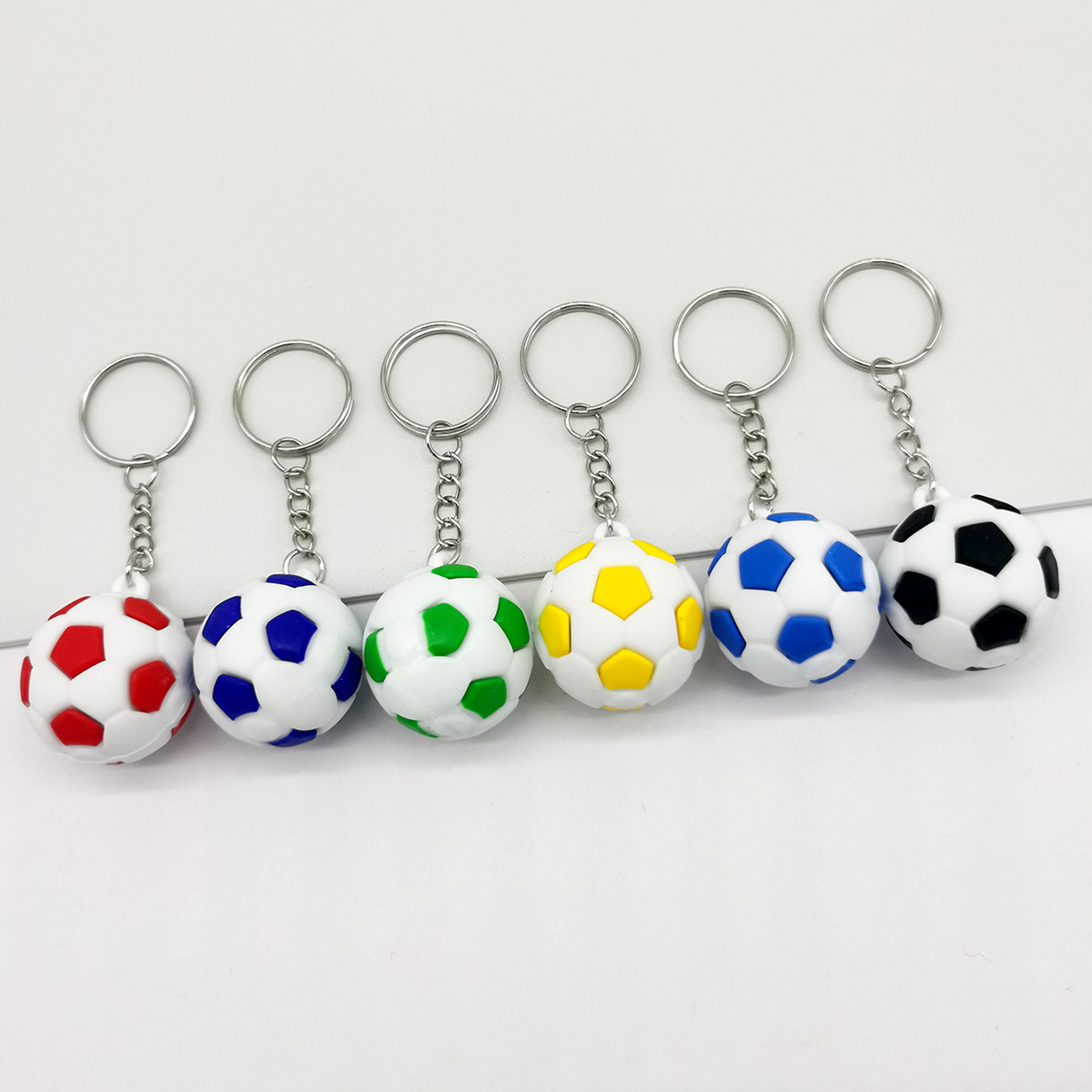 6pcs pvc football keychain sports pendant bag keyring ornament bag purse charm accessories details 0