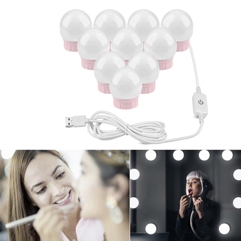 Cadena de lámpara Luces de espejo de maquillaje LED 6LEDs regulables  Control táctil luces de espejo de tocador luz de espejo de baño con Cable  USB luces de tira LED espejo de