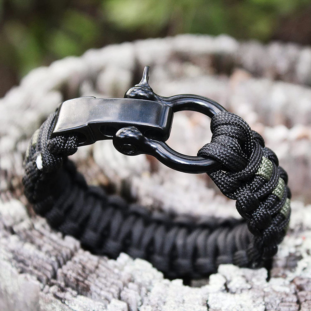Seven-Core Paracord MultiFunction Outdoor Survival Bracelet, Stainless  Steel Adjustable Clasp Woven Emergency Life-Saving Nylon Rope Bracelet
