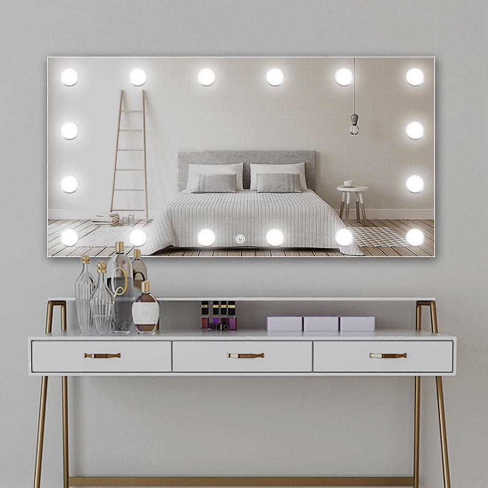 Cadena de lámpara Luces de espejo de maquillaje LED 6LEDs regulables  Control táctil luces de espejo de tocador luz de espejo de baño con Cable  USB luces de tira LED espejo de