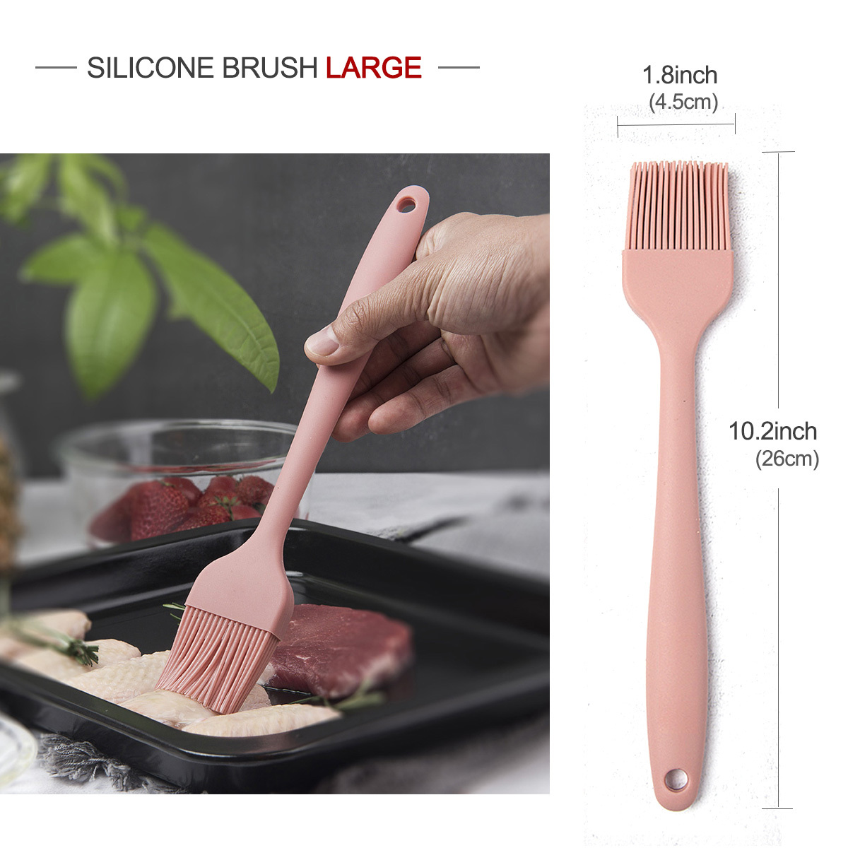 Silicone Basting Brush and Pastry Brush for BBQ, Grilling, Baking & Cooking