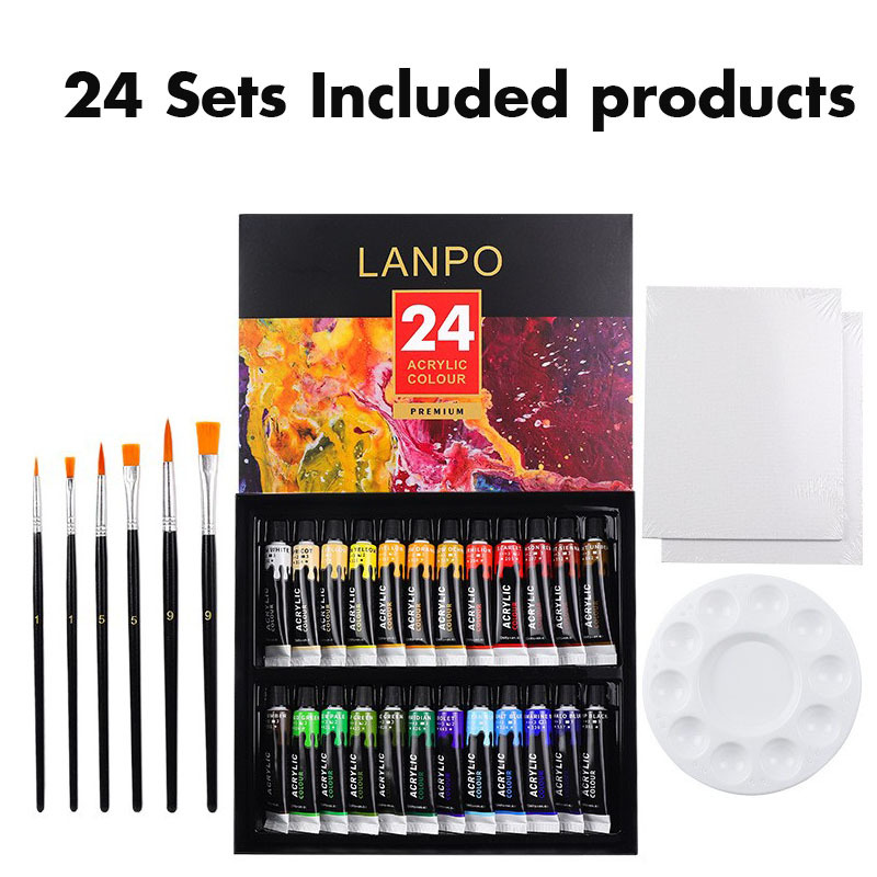 Acrylic Paint Set for Kids, Art Painting Supplies Kit with 12 Paints, 5  Canva