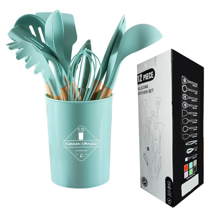 12pcs Silicone Utensils Set with Organizer