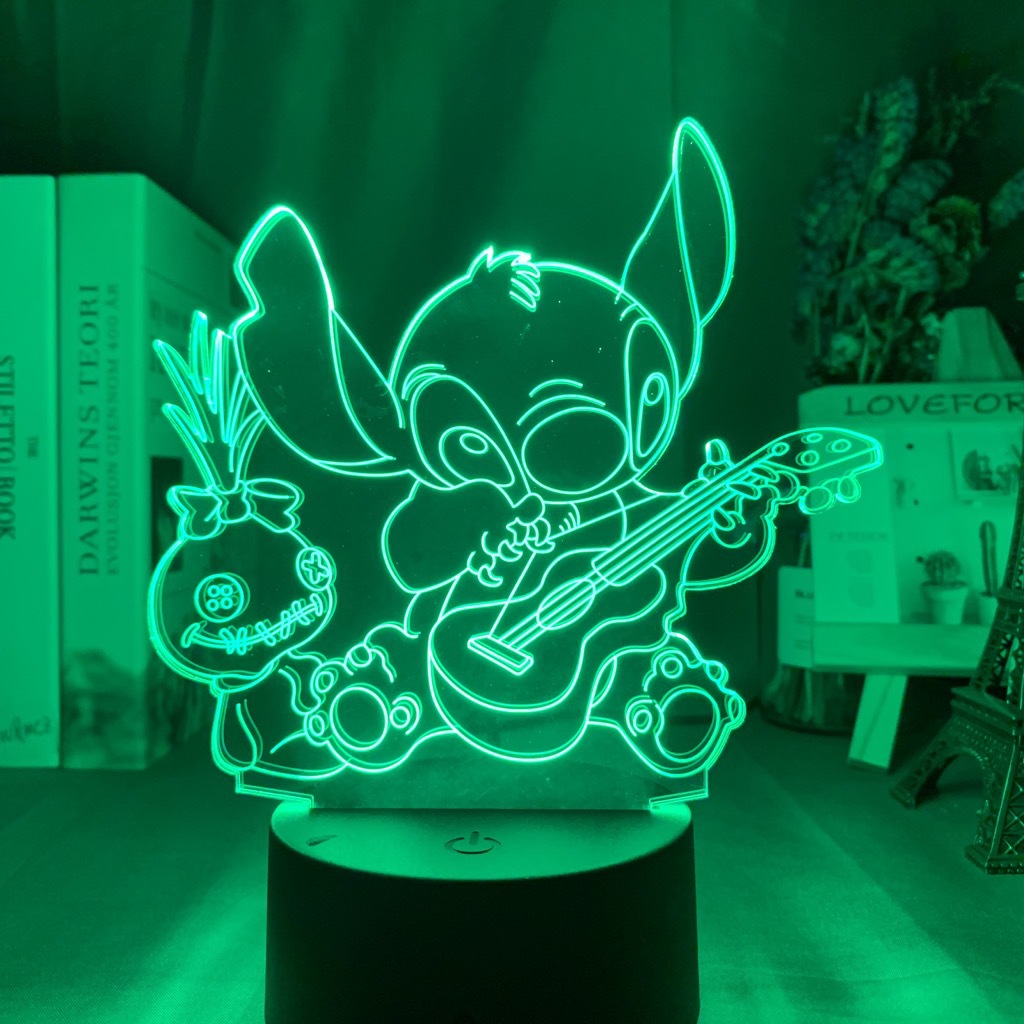 Stitch Anime Led Night Light Acrylic 3D Lamp Bedroom Kids Gift, Lilo &  Stitch Birthday Gift Bedroom Decorative Lights