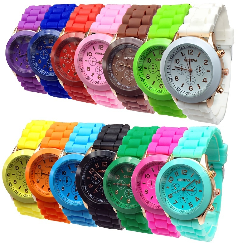 

Round Pointer Quartz Watch Triple Dial Silicone Watchband Sports Wristwatch For Women Men