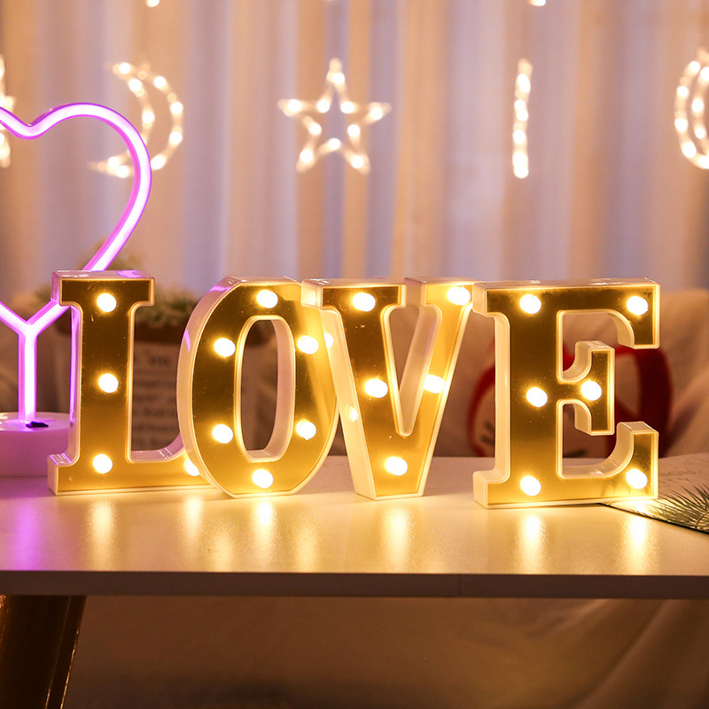 1pc english led letter lights proposal birthday decorations holiday party decorations interior room decorations store decorations outdoor party valentines day decoration details 5