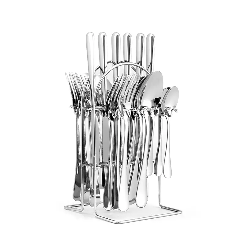 Saint Birch Juego de utensilios de cocina modernos de acero inoxidable de 9  piezas en plata metálica