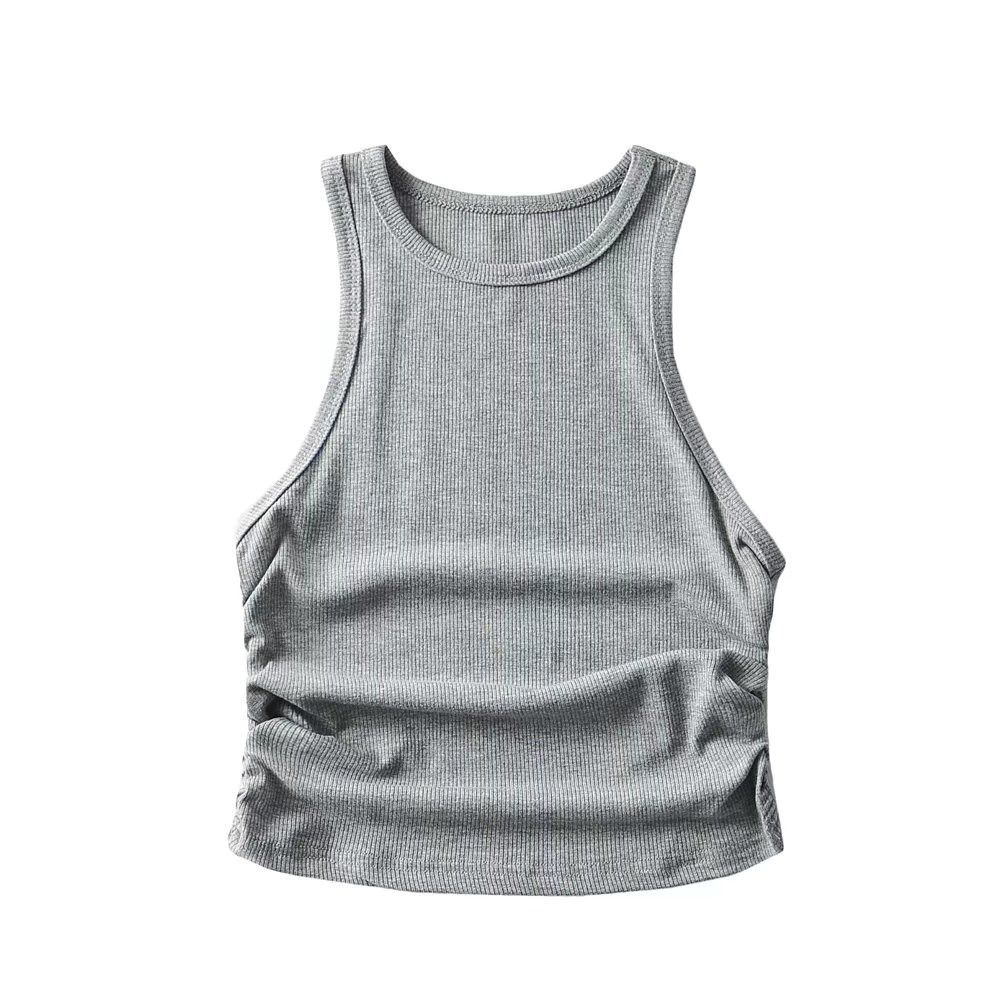 Side Ruched Tank Tops Y2k Crew Neck Tank Tops Summer Women's - Temu Canada