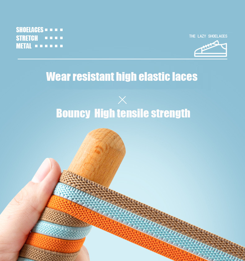 No-Tool Adjustable Shoe Lace Ties - Easy Installation, No Screws Needed, Lightweight & Breathable for Adults Sneakers, White & Light Blue Design, Secure Fit Footwear, Sleek Shoe Design, Durable Shoe Laces