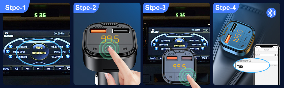 1pc Car Wireless Player Hands-Free Phone FM Transmitter Audio Receiver Car Charger_voghion.com
