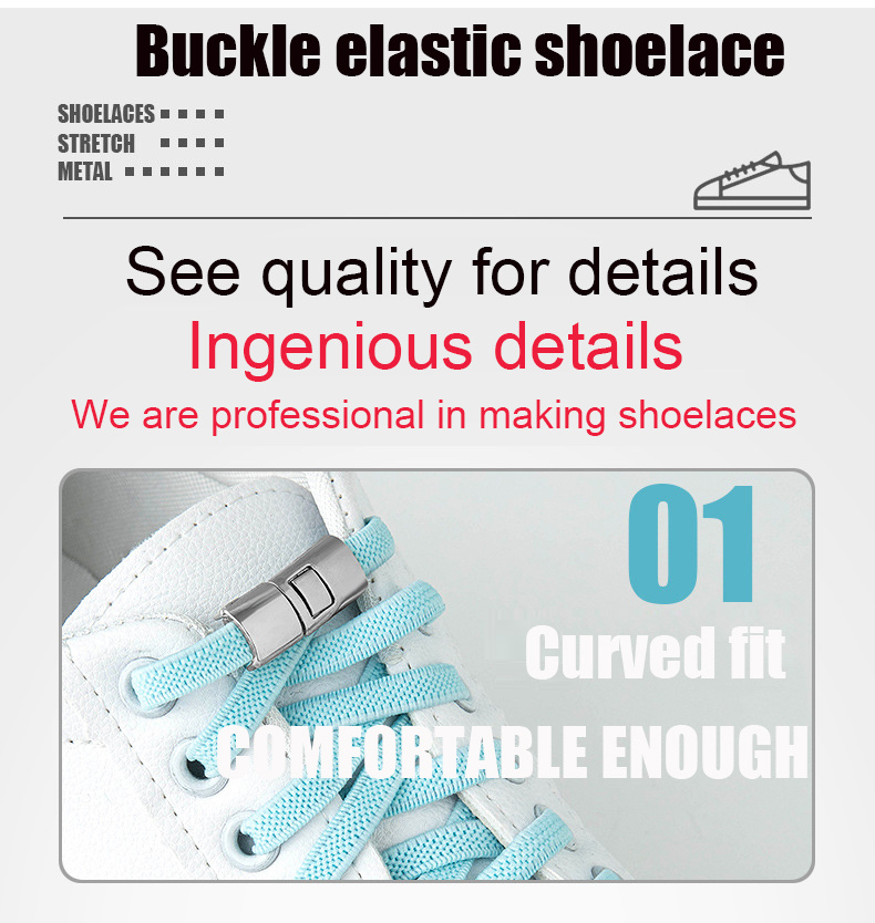 No-Tool Adjustable Shoe Lace Ties - Easy Installation, No Screws Needed, Lightweight & Breathable for Adults Sneakers, White & Light Blue Design, Secure Fit Footwear, Sleek Shoe Design, Durable Shoe Laces