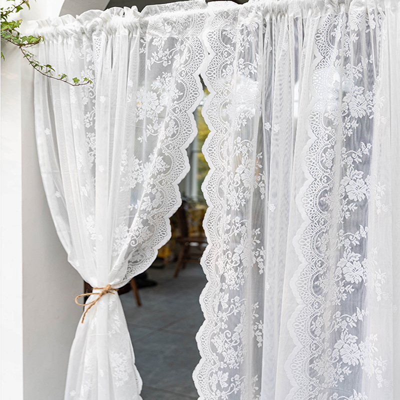 1 Panel Pastoral Rose Floral Embroidered Sheer Curtain - Temu