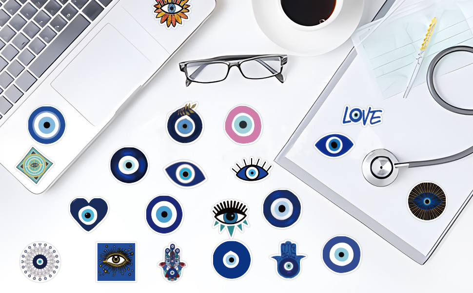 Eye Stickers, Evil All Seeing Eye Laptop Vinyl Cute Waterproof Tumbler Car  Bumper Waterbottle Aesthetic Label Wall Decal 