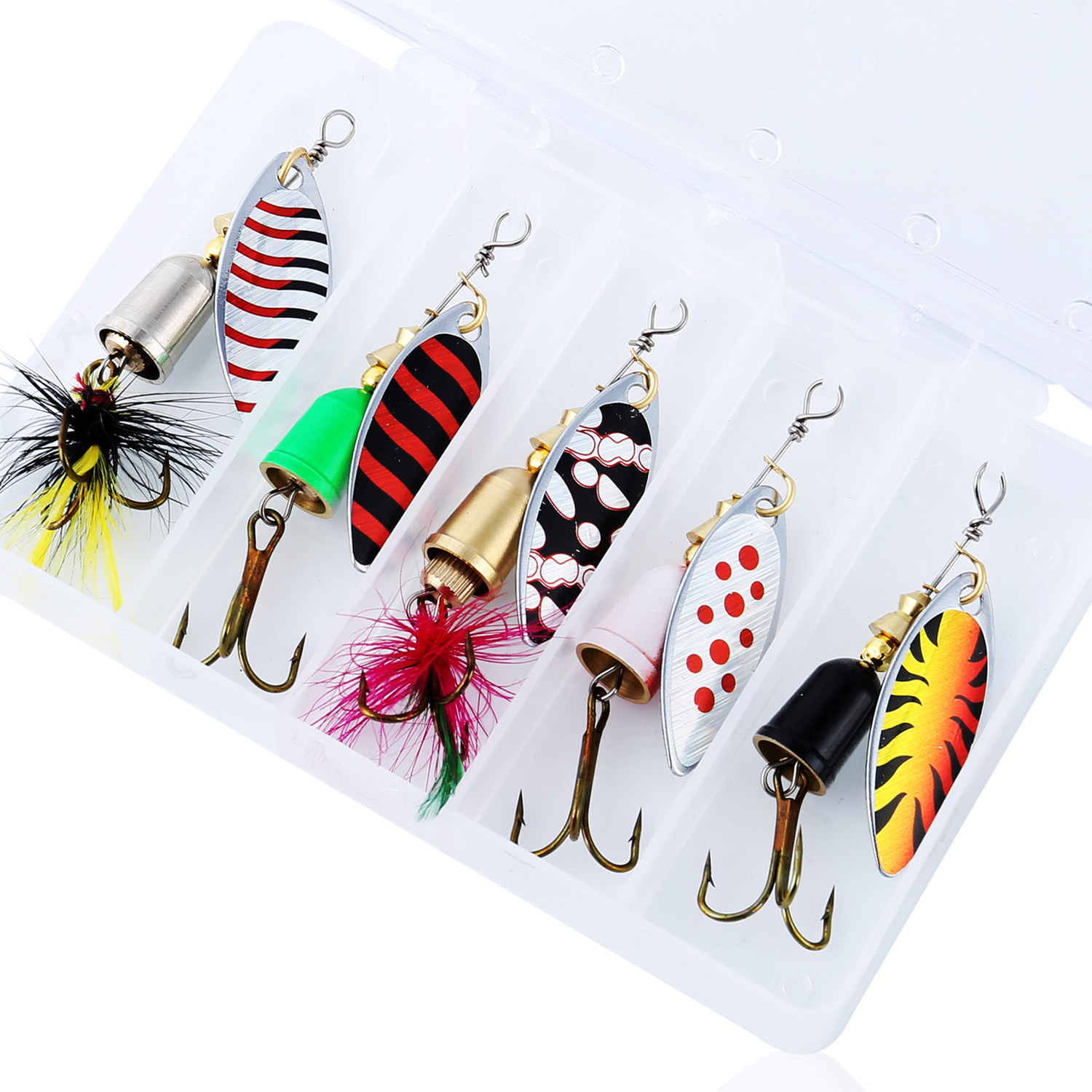 Sougayilang Fishing Lure Spinnerbaits 5Pcs Spinner Baits Kit for Trout Bass  Salmon-Type 3