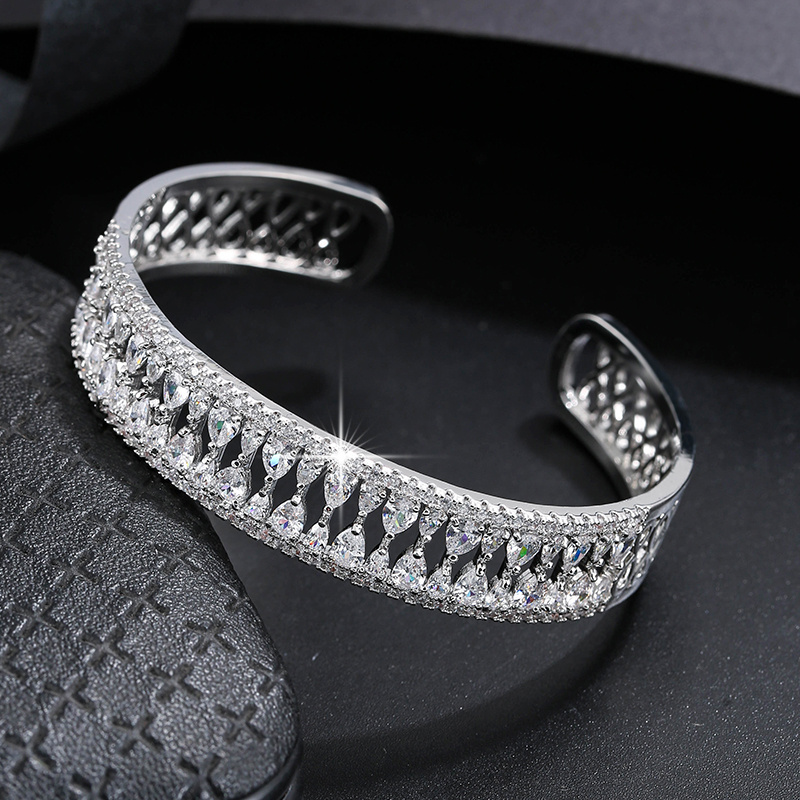 Stylish Double Row Zirconia Bangle