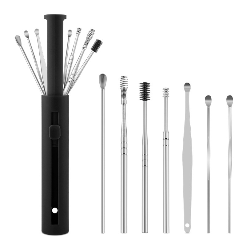 7PCS Ear Pick Cleaning Set Spiral Tool Spoon Ear Wax Remover