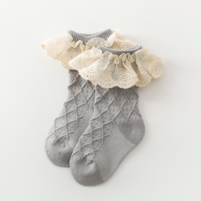 Baby Girls Ruffle Lace Dance Socks