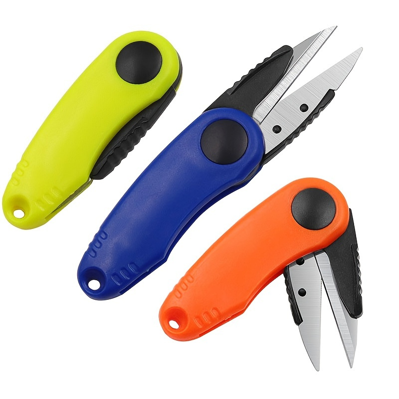 FLYSAND Fishing Line Scissor Portable Folding Safety Scissors Comfortable  Zinc Alloy Grip Sharp Stainless Steel Safety Blade