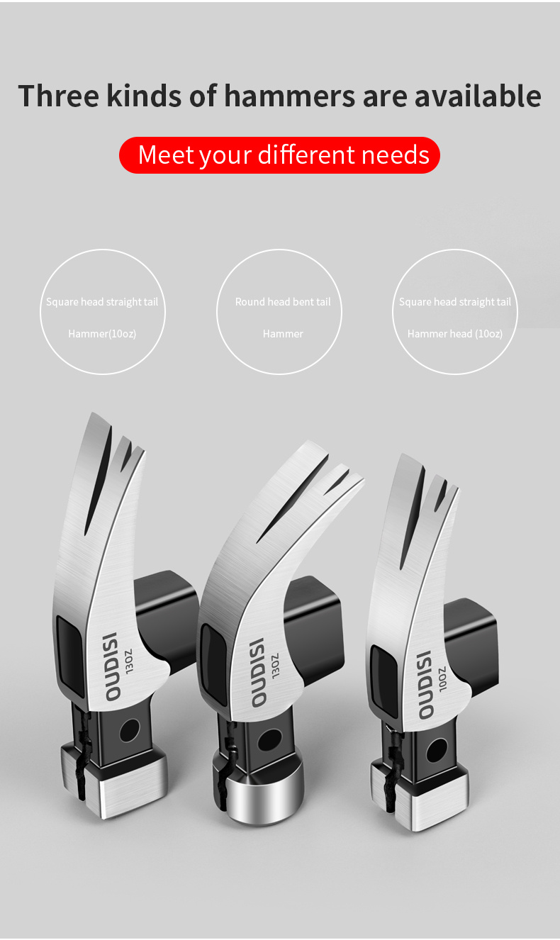 1pc Claw Hammer, Professional Woodworking Joinery Home Carpentry Hand Hammer, Nail Hammer, Non-Slip Multifunctional Handle Hammer