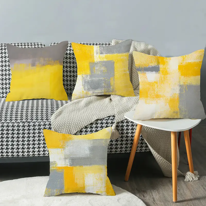 Funda De Cojines Decorativos Amarillo Para Sofa Sala Cama Almohadas  Decorativas