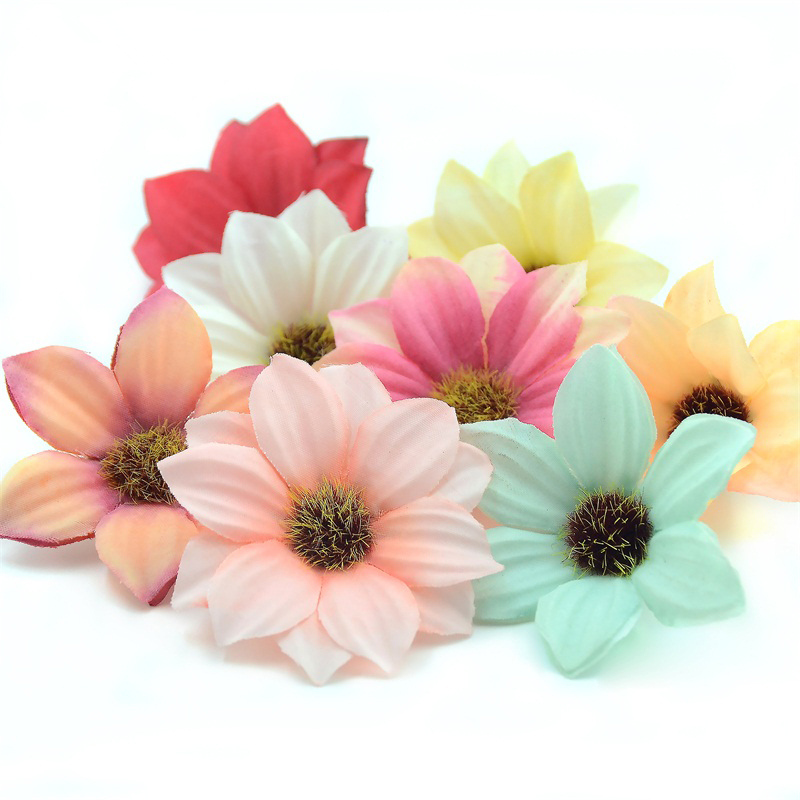 20pcs, Fake Flower 5.5cm/2.17inch Artificial Flower Home Party Decoration Scrapbooking Accessories Wreath Diy Head Cheap Craft Fake Flowers