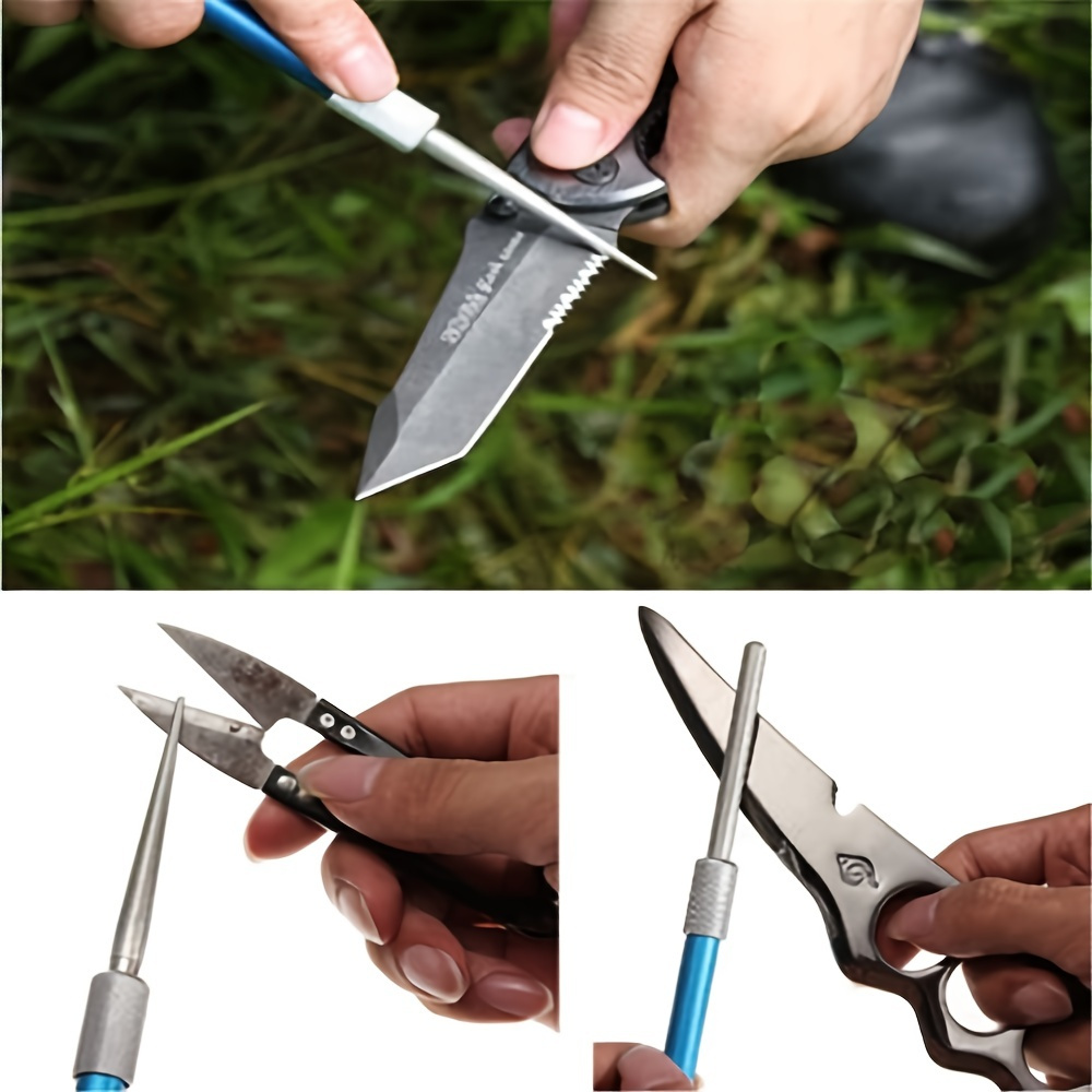 3in1 Pocket Diamond Grit Knife Sharpen Pen-File Hook Hunting Fish Saw Hook  Tool