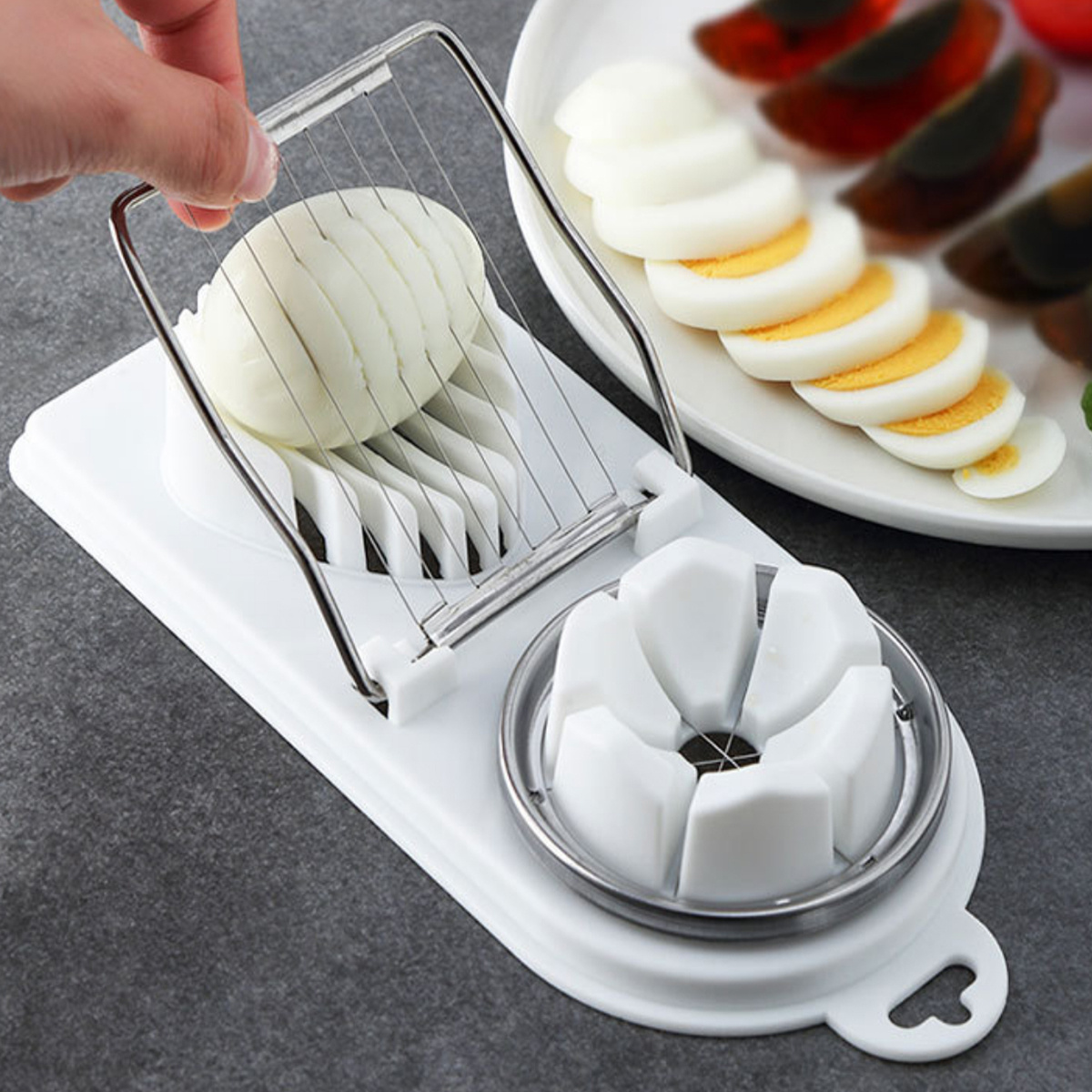 Stainless Steel Egg Slicers Cutters Boiled Eggs Divider Splitter Eggs Tools  Strawberry Slicers Cutters Kitchen Tools Accessories