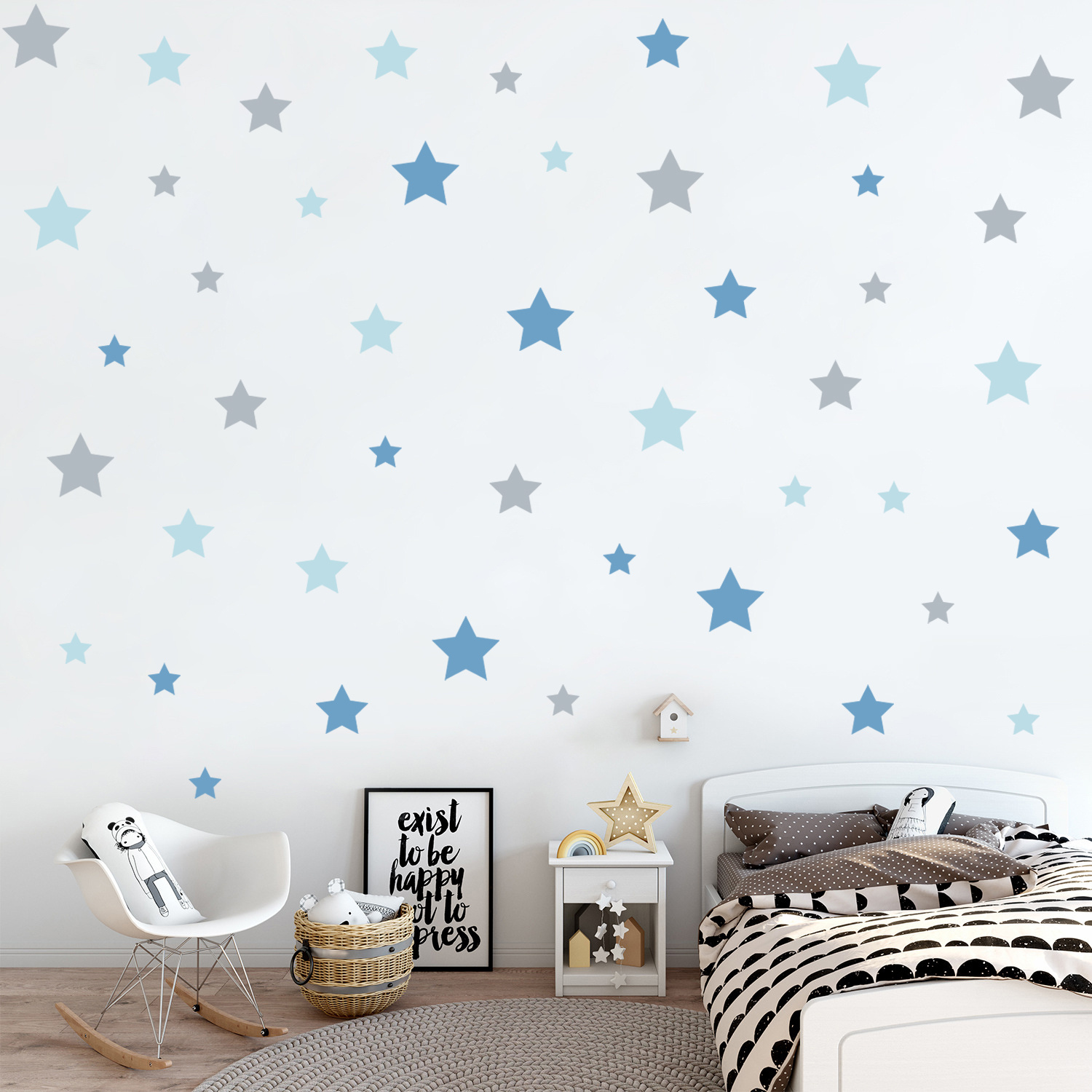 1pc, Stars Diy Stickers For Home Decor, Perfect For Bedroom, Living Room, And Wall Decoration