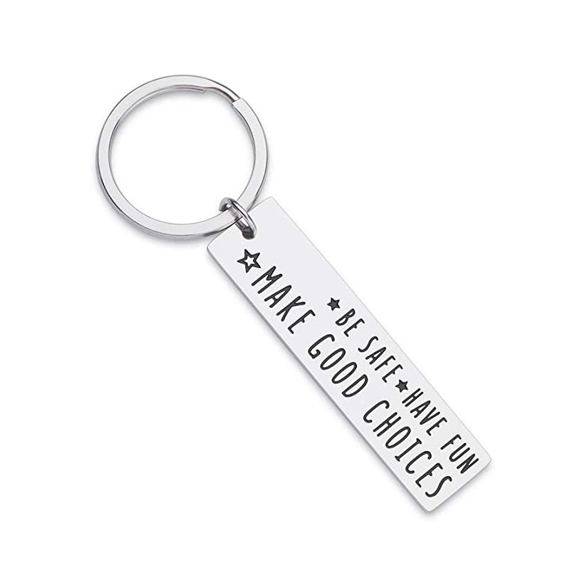 Asdomo Call Your Family Keychain Ornament,New Driver Gifts,Have Fun Be Safe  Make Good Choices Boy Girl Birthday Key Chain Pendant 