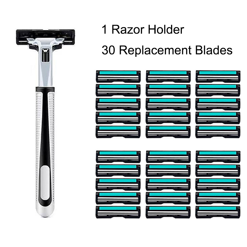 1/2/3/5 PCS Punch Free Shaving Razor Holder Men Razor Blade