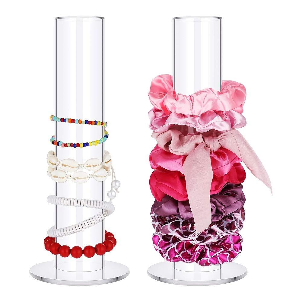 

1pc Scrunchie Holder, Acrylic Scrunchies Holder Stand For Teen Girl Gifts, The Perfect Scrunchy Display Organizer, Clear Jewelry Organizer, Hair Scrunchy Vertical Bracelet Holder